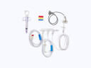 Medline Standard Left Heart Kit with 1-Way/3-Way Transducer and Standard Manifold, 3-Port Manifold with Off Handle, Nonvented Drip Chamber, Large-Bore Vented Spike Head, 10 mL Control Syringe